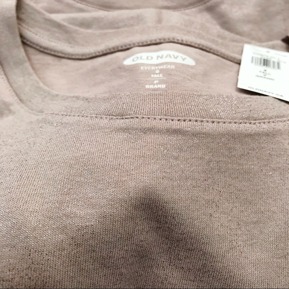 NWT Old Navy Pink Shimmer Cotton T-Shirt - Picture 5 of 7